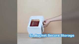 Cubo de plástico de 5 litros, almacenamiento seguro, pintura para alimentos para mascotas