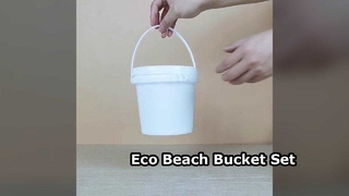 Juego de juguetes de playa con cubo de plástico ecológico de 2 litros
