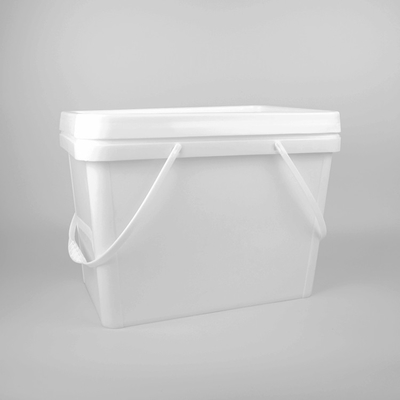 PP blancos 20L cubos plásticos cuadrados de 5 galones con la tapa del sello