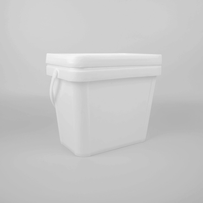 Categoría alimenticia plástica garantizada de los cubos del negro del cuadrado 6L