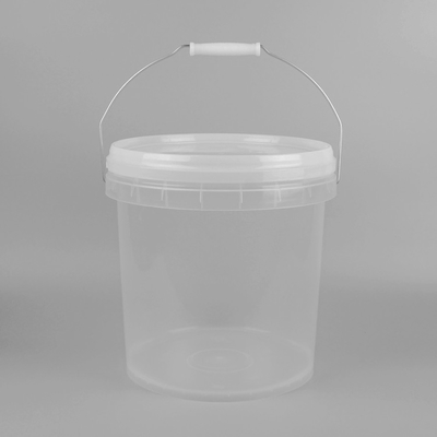 cubo transparente del envase de plástico de 1L 5L 10L modificado para requisitos particulares con la tapa y la manija