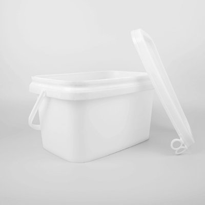 5L PP equipan los cubos plásticos de la casilla blanca del cubo del almacenamiento rectangulares
