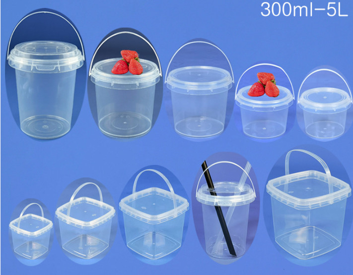 IML o balde de plástico de transferencia térmica de PP/HDPE con tapa para envases de alimentos