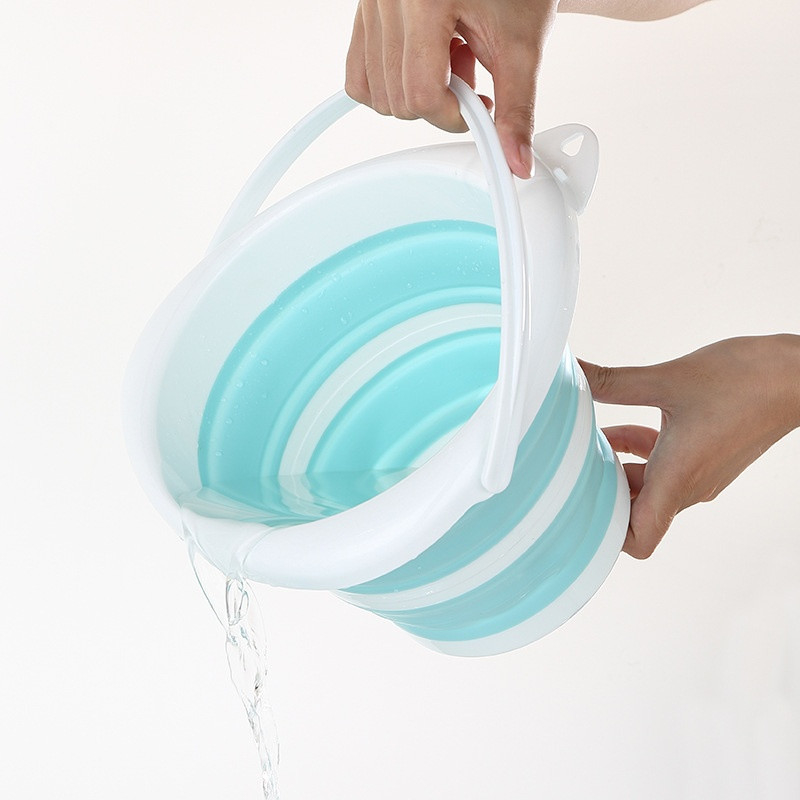 Cubo de plástico plegable de 10L diseño de ahorro de espacio para acampar lavado de coches aventuras al aire libre
