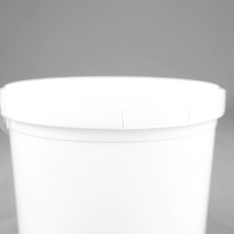 Cubo blanco de calidad alimenticia seguro y duradero para almacenamiento y transporte