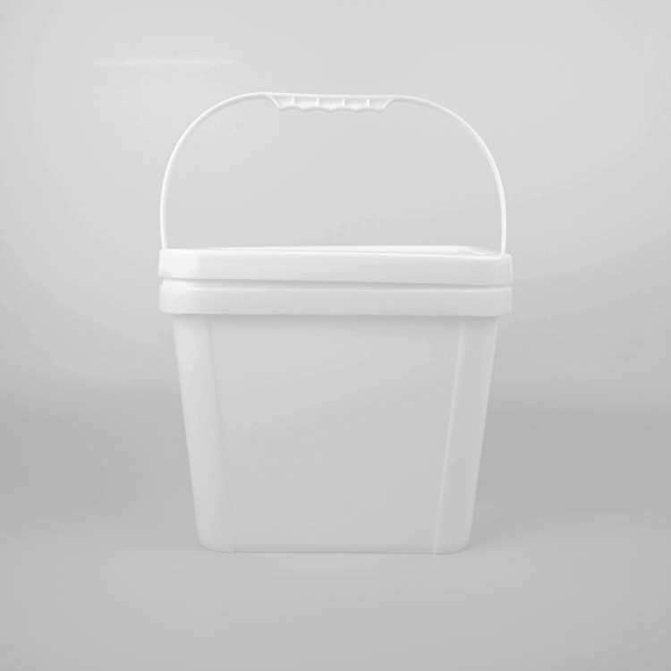 2L Cuadrado de PP de grado alimenticio cubo con mango resistente a los químicos y tapa de varios tamaños