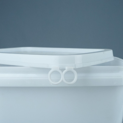 cubo plástico del rectángulo de la categoría alimenticia 5kg con la manija y la tapa
