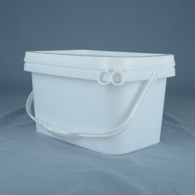 cubo plástico del rectángulo de la categoría alimenticia 5kg con la manija y la tapa
