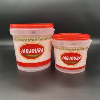 Pequeño envase de plástico redondo de los cubos de la categoría alimenticia de las galletas con la tapa