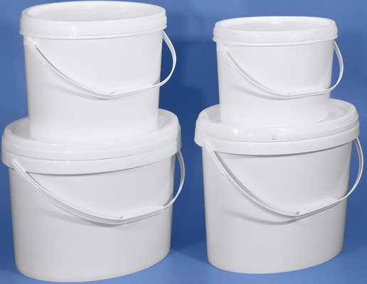 Cubo de almacenamiento de plástico oval de grado alimenticio con embalaje de bolsas de PE tejidas