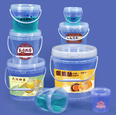 Baldes de plástico de grado alimenticio apilables con manija libre de BPA