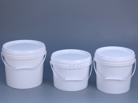 Reutilizables de forma redonda de calidad alimentaria baldes blancos de 1 a 5 litros ecológicos y duraderos
