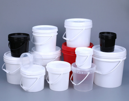 Reutilizables de forma redonda de calidad alimentaria baldes blancos de 1 a 5 litros ecológicos y duraderos