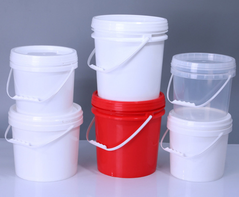 Reutilizables de forma redonda de calidad alimentaria baldes blancos de 1 a 5 litros ecológicos y duraderos