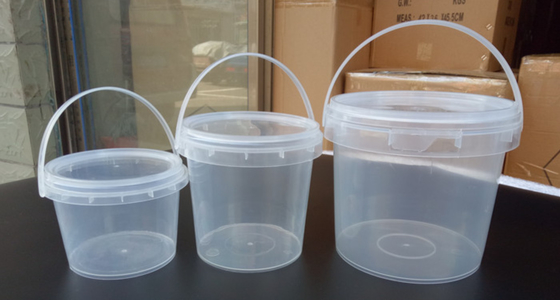 Cubo de plástico transparente de superficie lisa con IML / Transferencia térmica / Serigrafía