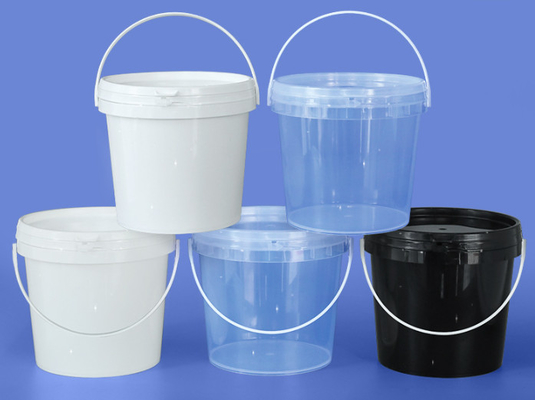 Resistente a los rayos UV Reutilizable Cubo blanco redondo de grado alimenticio / cubo de grado alimenticio con tapas