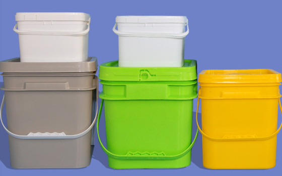 Cubo de plástico cuadrado de grado alimenticio ligero, resistente a los impactos, con capacidad de 10 litros