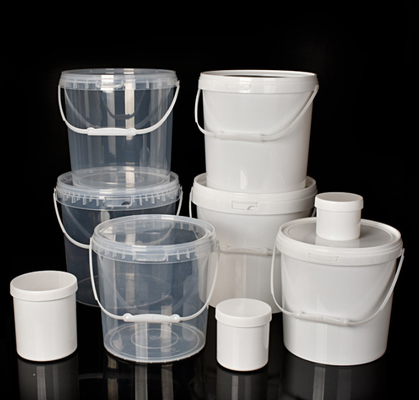 Cubo de plástico transparente con impresión IML Forma de cubo duradero T/T aceptado