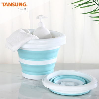 Bucket de plástico plegable conveniente multifuncional para aplicaciones domésticas y al aire libre