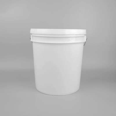 Cubo plástico blanco del fertilizante de 14 litros con la película de la impresión en color