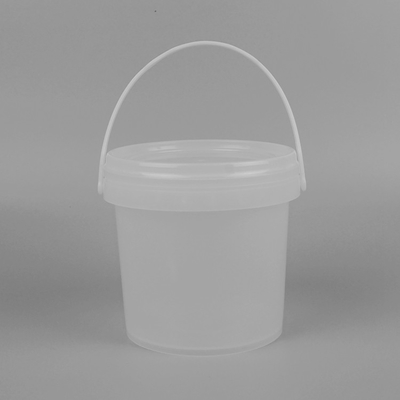 cubo transparente del envase de plástico de 1L 5L 10L modificado para requisitos particulares con la tapa y la manija