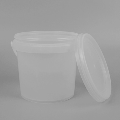 cubo transparente del envase de plástico de 1L 5L 10L modificado para requisitos particulares con la tapa y la manija