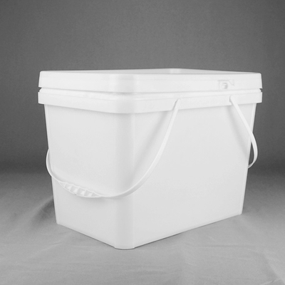 Tambor rectangular del envase de plástico de la categoría alimenticia 20kg con la tapa y las manijas duales