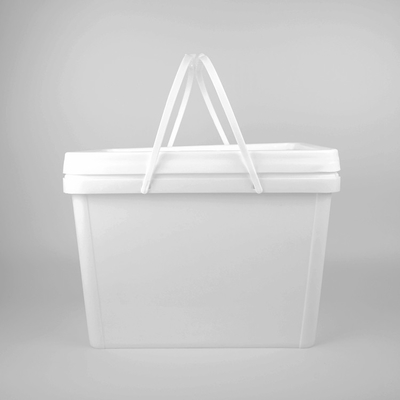 PP blancos 20L cubos plásticos cuadrados de 5 galones con la tapa del sello