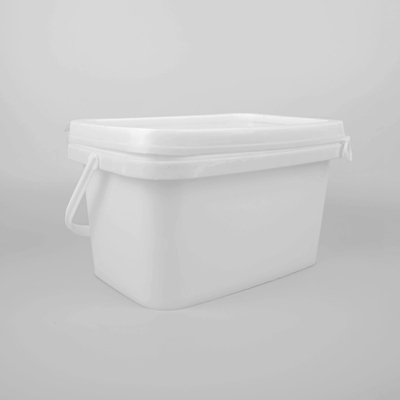 uso en el hogar plástico del diseño del cubo IML del cuadrado del almacenamiento de la comida 5L
