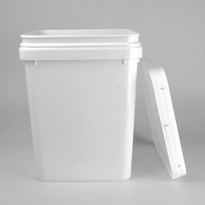 Color blanco plástico 20L de la categoría alimenticia del cubo del cuadrado