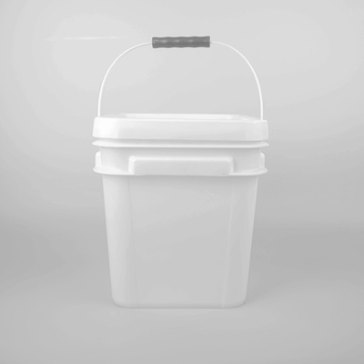 Cubo de plástico cuadrado resistente a productos químicos con mango para pintura y productos químicos