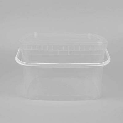cubo cuadrado claro del polipropileno de 3L PP con color de encargo de la tapa
