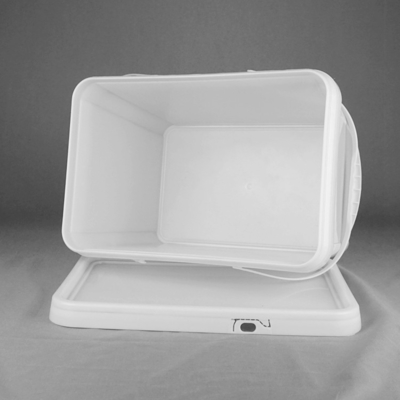 Tambor rectangular del envase de plástico de la categoría alimenticia 20kg con la tapa y las manijas duales