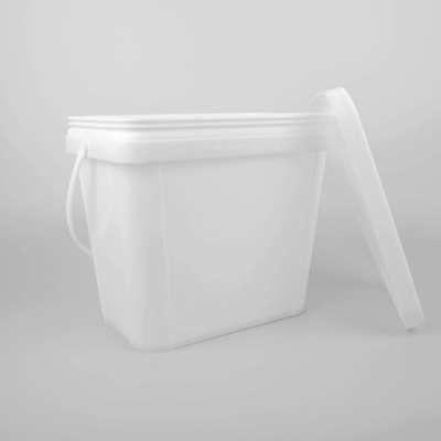 Categoría alimenticia plástica garantizada de los cubos del negro del cuadrado 6L