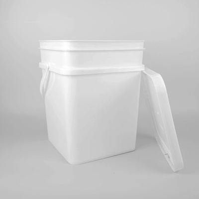 blanco plástico del cubo del cuadrado de 18L PP PE con bueno sellando la tapa