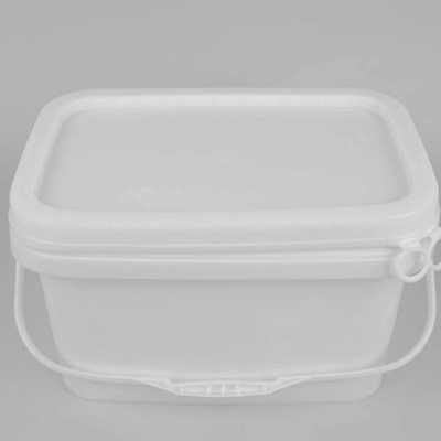 cubo del polipropileno del cubo de la casilla blanca de la categoría alimenticia 5L con la tapa