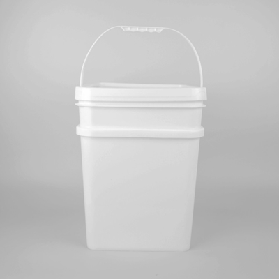 blanco plástico del cubo del cuadrado de 18L PP PE con bueno sellando la tapa