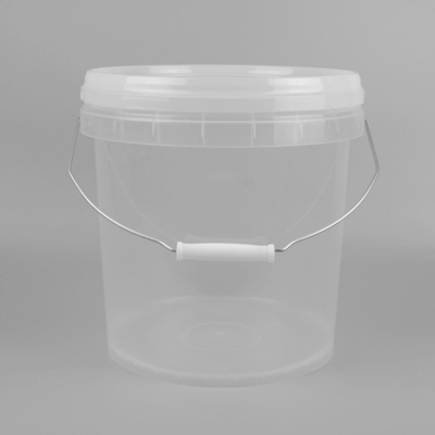 cubo transparente del envase de plástico de 1L 5L 10L modificado para requisitos particulares con la tapa y la manija