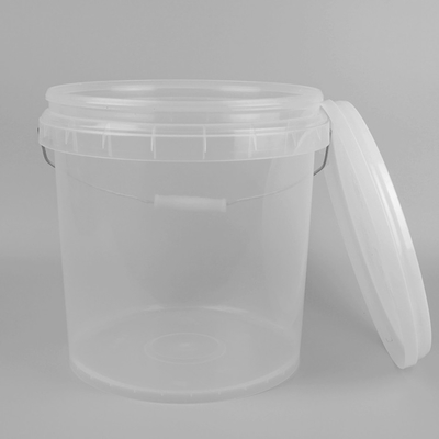 cubo transparente del envase de plástico de 1L 5L 10L modificado para requisitos particulares con la tapa y la manija
