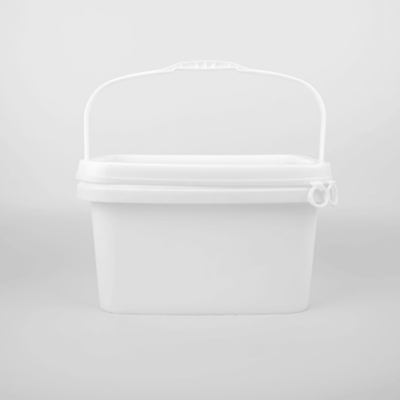 5L PP equipan los cubos plásticos de la casilla blanca del cubo del almacenamiento rectangulares
