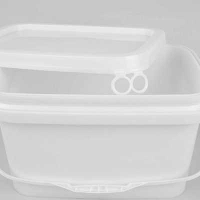 5L PP equipan los cubos plásticos de la casilla blanca del cubo del almacenamiento rectangulares