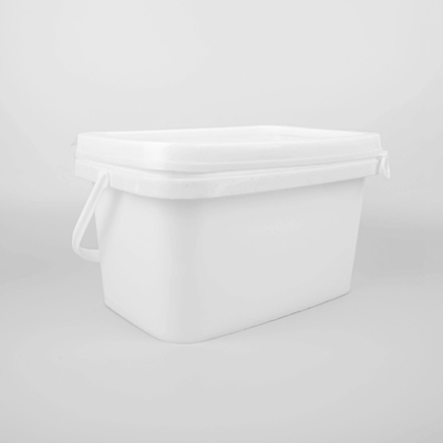 5L PP equipan los cubos plásticos de la casilla blanca del cubo del almacenamiento rectangulares